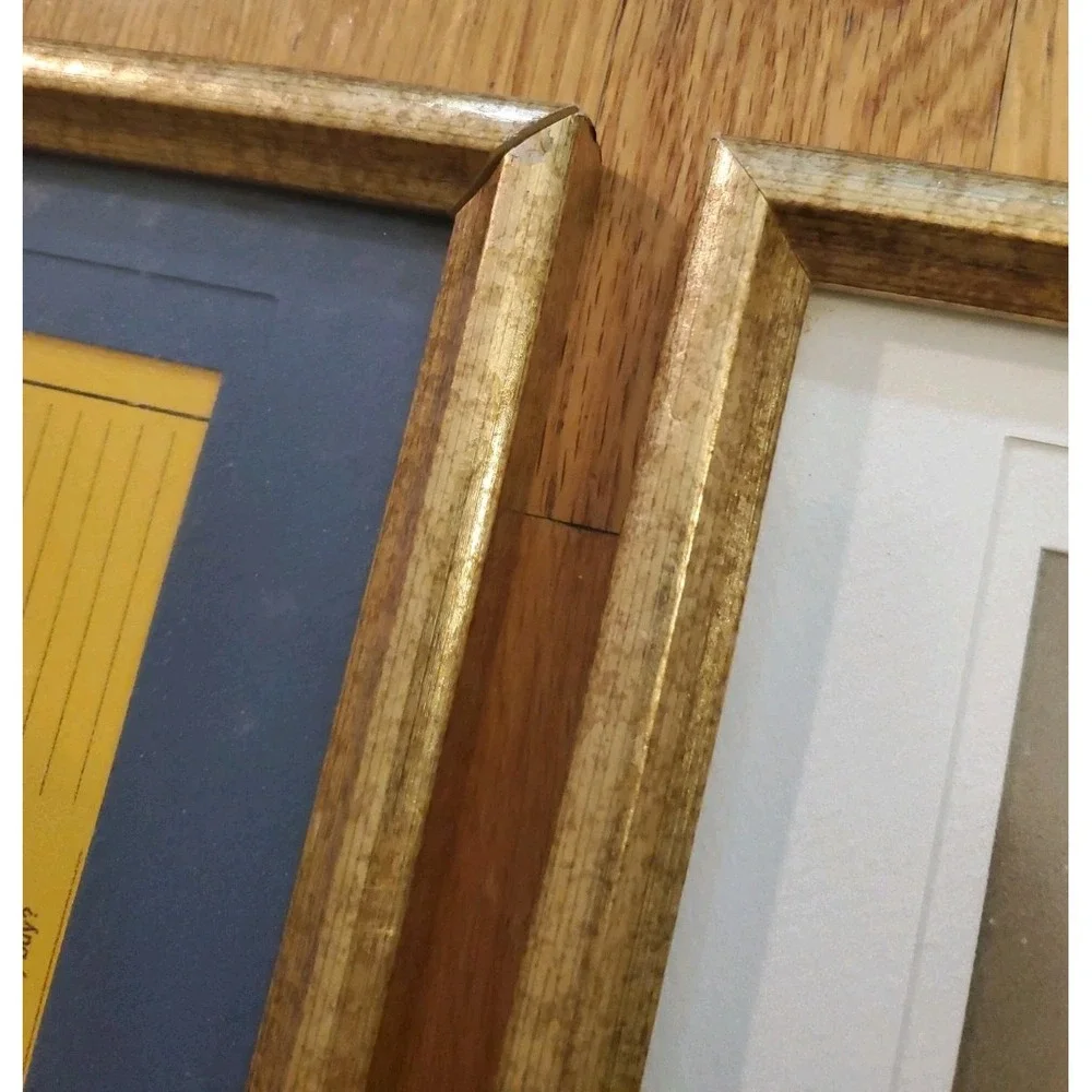 Vintage Kodak Portrait Studio Picture Frames Pair Gold Mottled Intercraft
